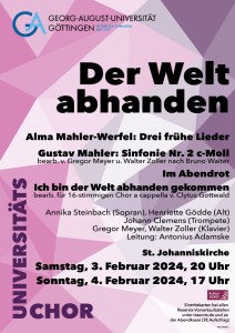 »Der Welt abhanden« Werke von Alma Mahler-Werfel und Gustav Mahler